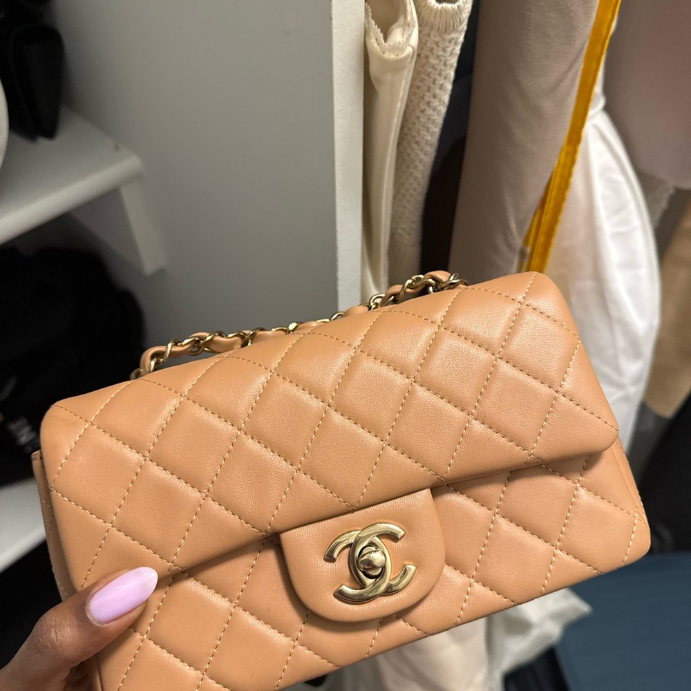 Chanel Tan Quilted Leather Bag